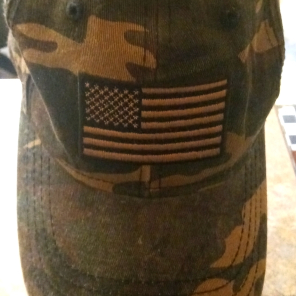 Camouflage American flag cap one size fits